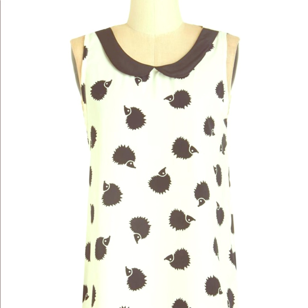 璉ModCloth Peachlove Hedgehog Print Blouse璉